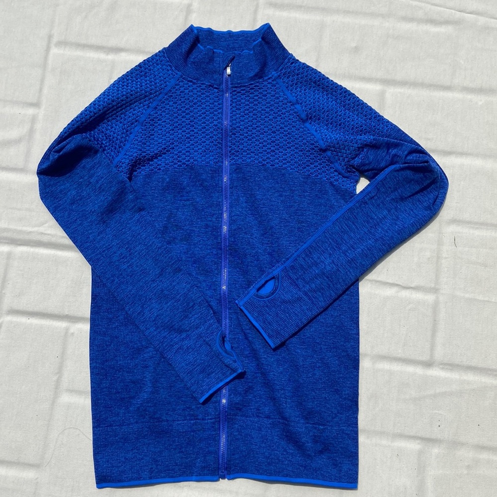 Stella Elyse royal blue athletic stretch zip up, size S